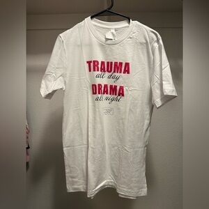 Bella Canvas White Tee with Pink Text